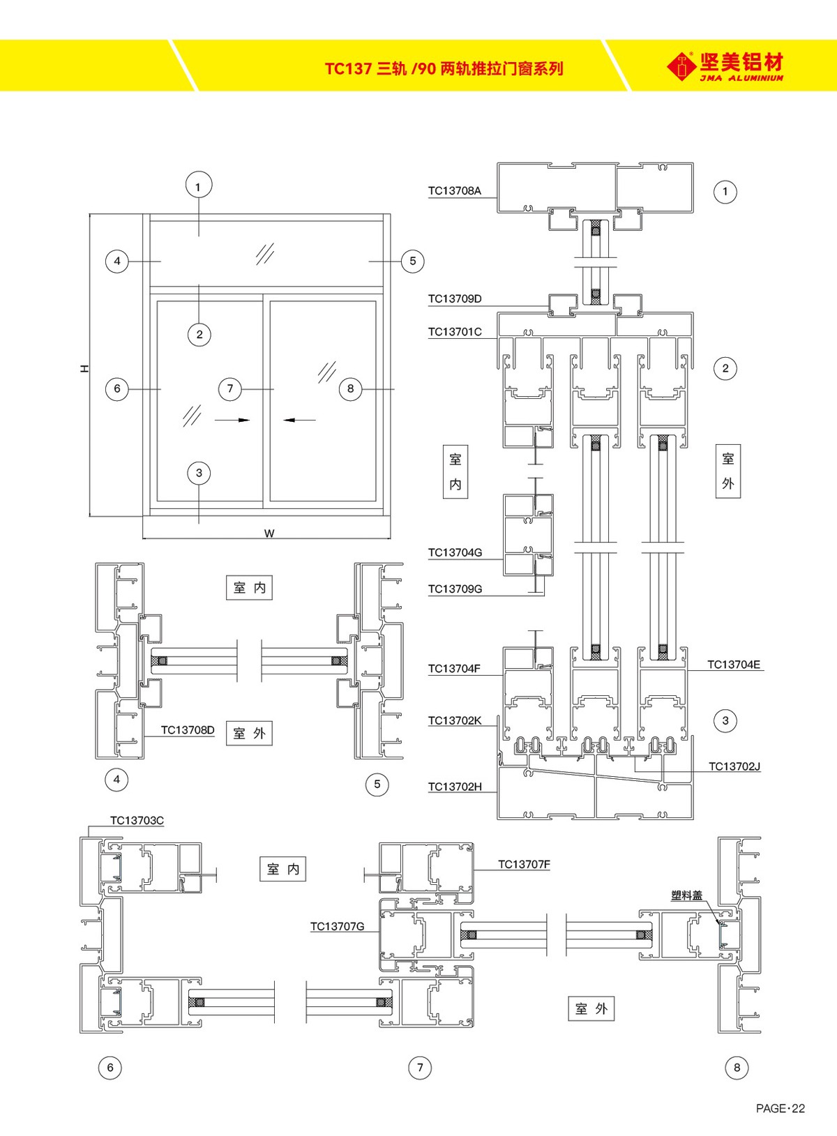 TC137三軌／90兩軌推拉門(mén)窗系列